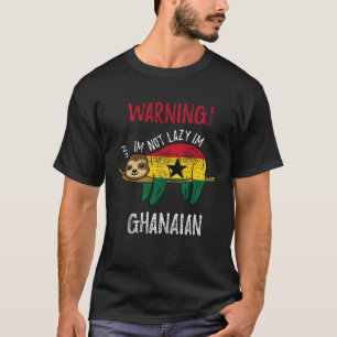 Ghana Flag Sloth Im Not Lazy Im Ghanaian Vintage T-Shirt