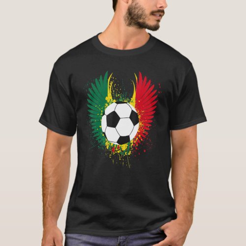 Ghana Flag Soccer Football Wings Ghanaian Football T_Shirt