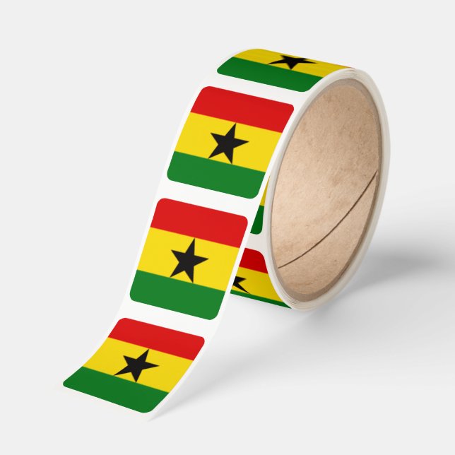 Ghana Flag  Square Sticker (Roll)