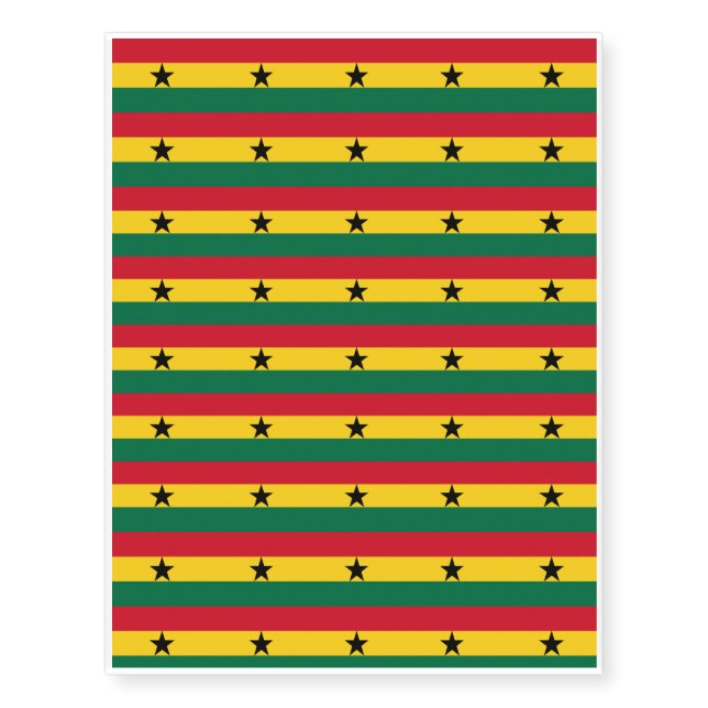 Ghana Flag Temporary Tattoos (Front)