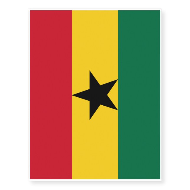 Ghana Flag Temporary Tattoos (Front)