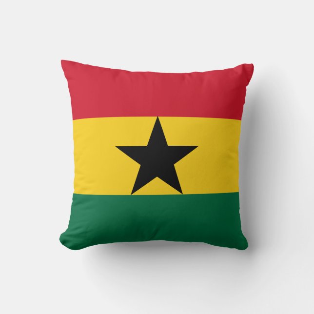 Ghana Flag Throw Pillow (Front)