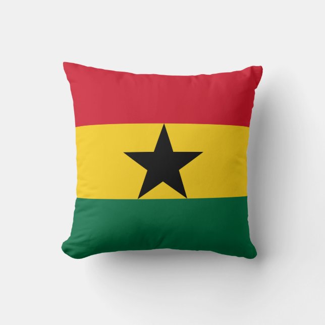 Ghana Flag Throw Pillow (Front)