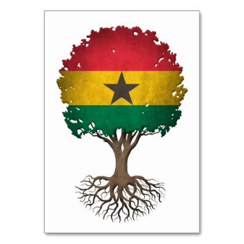 Ghana Flag Tree Of Life Customizable Table Number by UniqueFlags at Zazzle