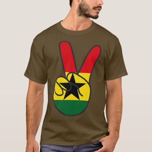 Ghana Flag V Sign T_Shirt