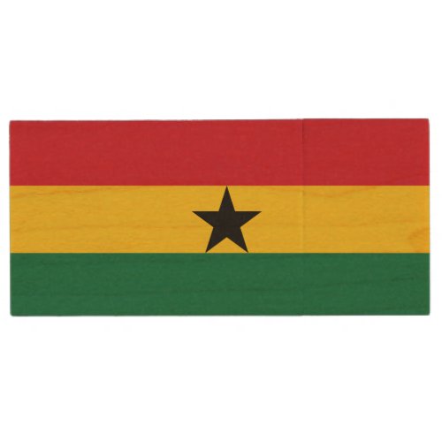 Ghana Flag Wood Flash Drive