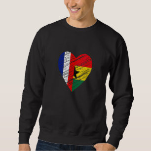 Ghana France Heart French Flag Ghanaian Flag Love Sweatshirt