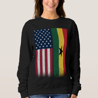 Ghana Ghanaian American Flags Proud USA Ghana Sweatshirt