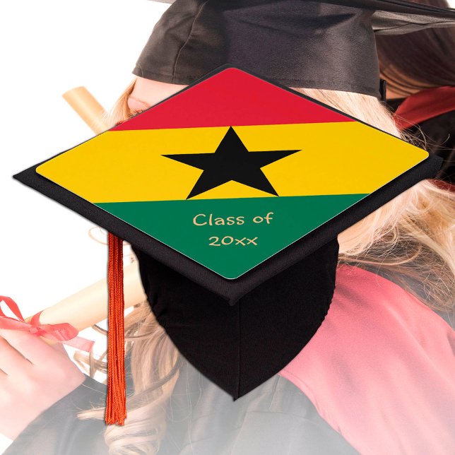 Ghana & Ghanaian Flag - Students / University Graduation Cap Topper (Creator Uploaded)
