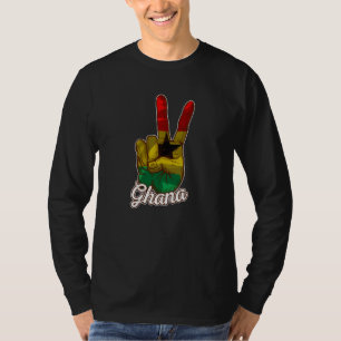 Ghana Ghanaian Heart Love Proud Melanin Flag T-Shirt