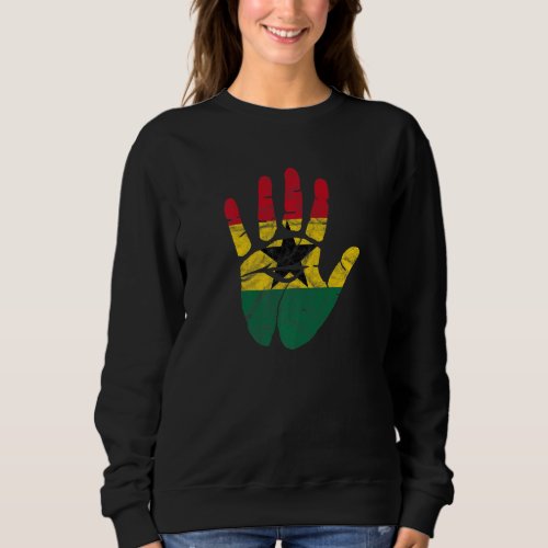 Ghana Ghanaian Heart Love Proud Melanin Flag Unity Sweatshirt