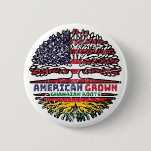 Ghana Ghanaian US American USA United States Tree Button