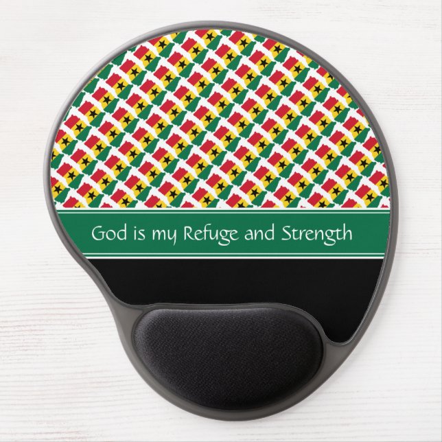 GHANA God Refuge Strength Christian Gel Mouse Pad (Front)