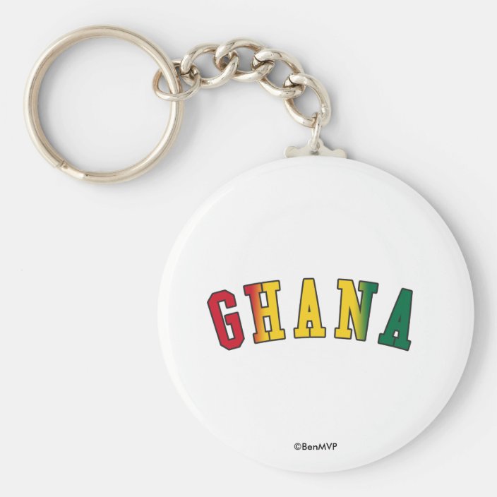 Ghana in National Flag Colors Key Chain