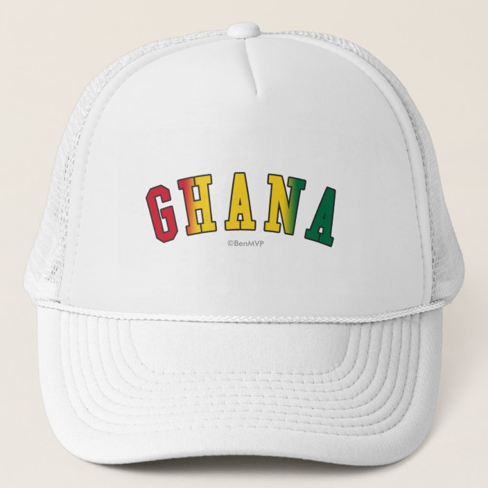 Ghana in National Flag Colors Mesh Hat