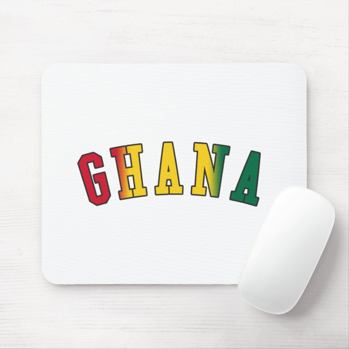 Ghana in National Flag Colors Mouse Pad