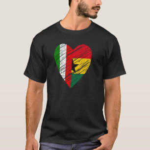 Ghana Italy Heart Italian Flag Ghanaian Flag Love T-Shirt