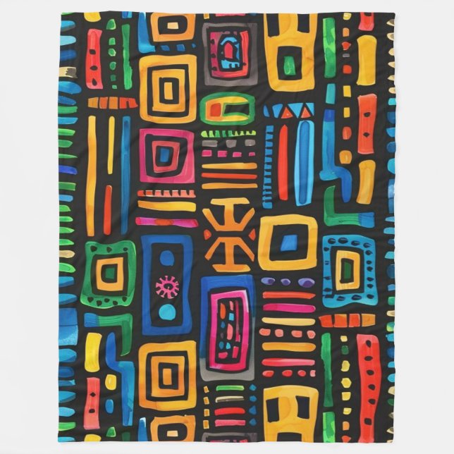 Ghana Kente Fleece Blanket (Front)