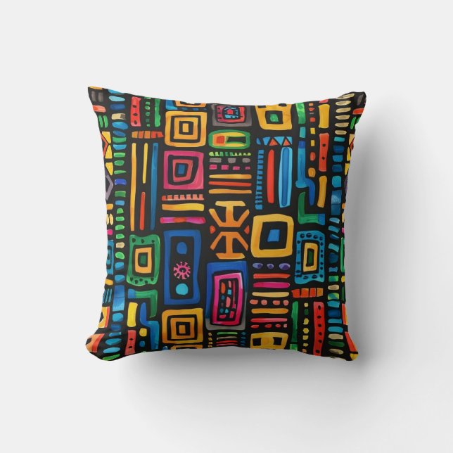 Ghana Kente Throw Pillow (Front)