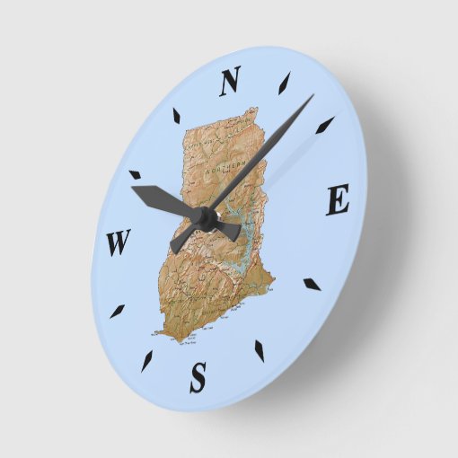 Ghana Map Clock Zazzle