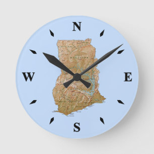 Ghana Map Clock