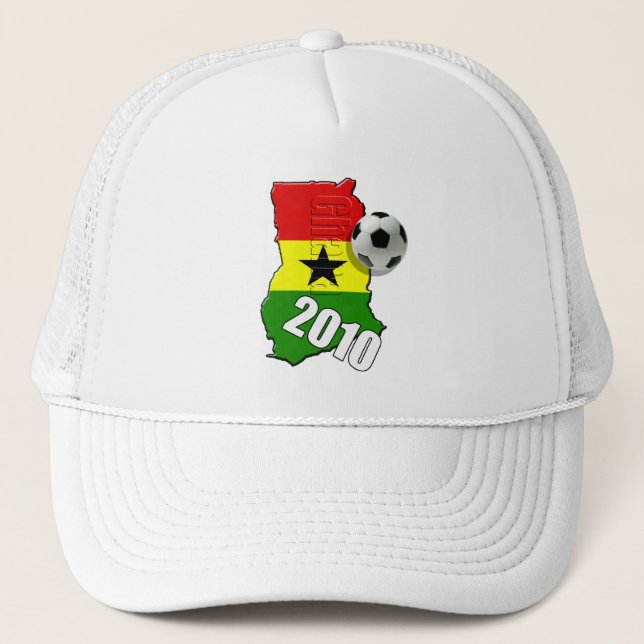 Ghana Map flag of Ghana soccer ball gifts Trucker Hat (Front)