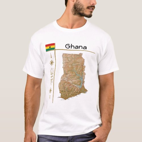 Ghana Map  Flag  Title T_Shirt