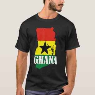 Ghana Map Ghanaian Flag Pride T-Shirt