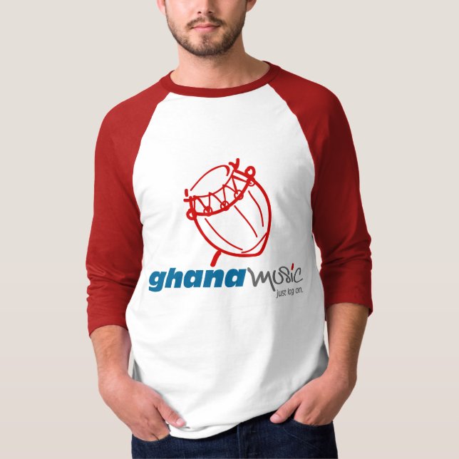 Ghana Music.com Basic 3/4 Sleeve Raglan T-Shirt (Front)