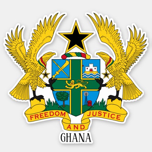 Ghana National Coat Of Arms Patriotic Sticker