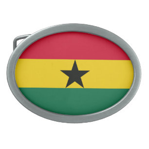 Ghana National Flag Oval Belt Buckle