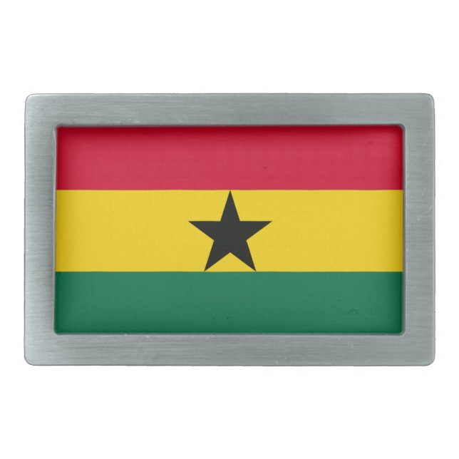 Ghana National Flag Rectangular Belt Buckle (Front)