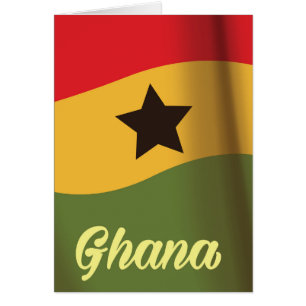Ghana National Flag vintage style travel poster