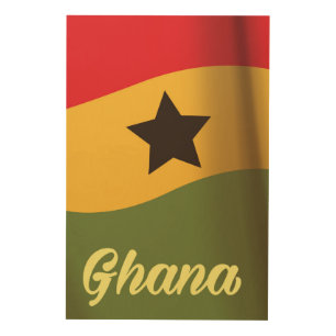 Ghana National Flag vintage style travel poster