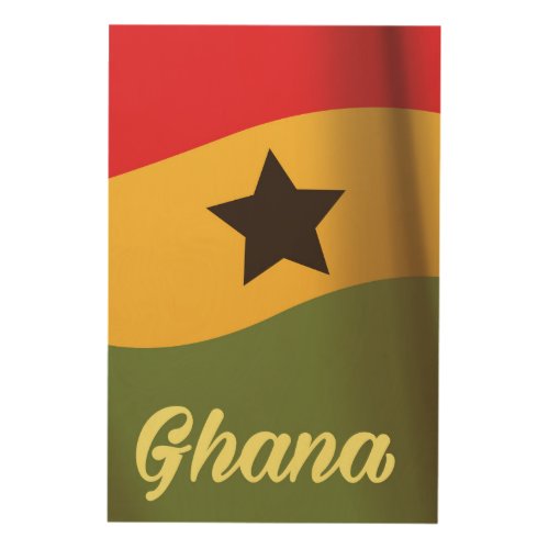 Ghana National Flag vintage style travel poster