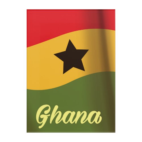 Ghana National Flag vintage style travel poster Acrylic Print