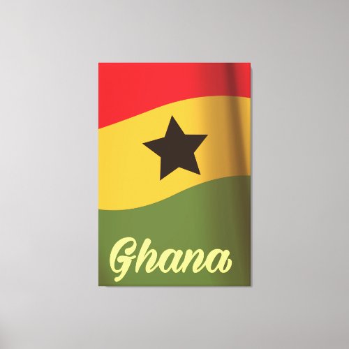 Ghana National Flag vintage style travel poster Canvas Print