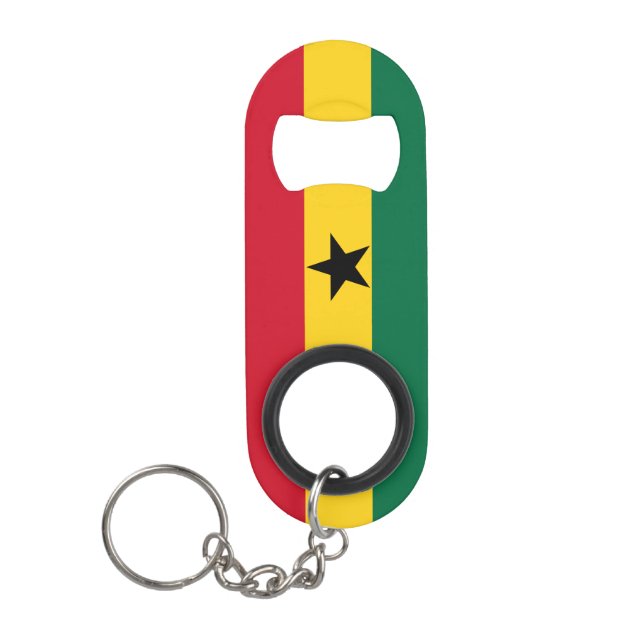 Ghana National Pride Patriotic Keychain Bottle Opener (Front)