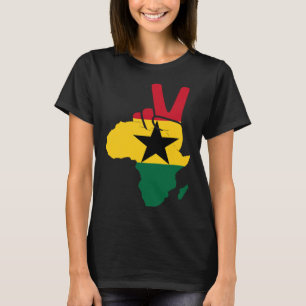 Ghana Peace Africa map Ghanaian Flag Pride T-Shirt