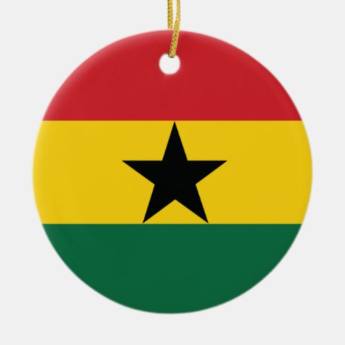 Ghana Plain Flag Ceramic Ornament