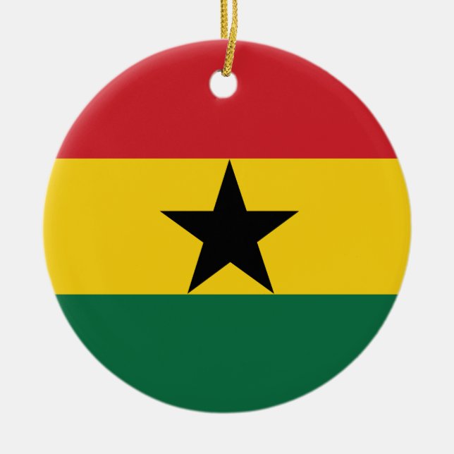 Ghana Plain Flag Ceramic Ornament (Front)