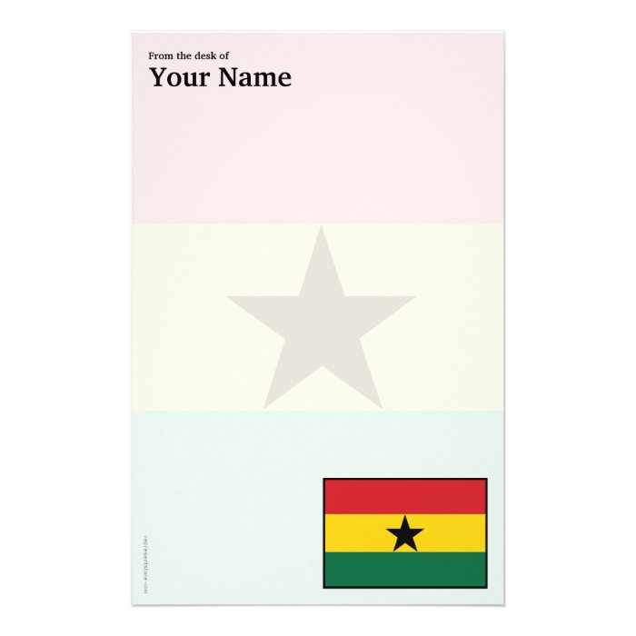 Ghana Plain Flag Custom Stationery