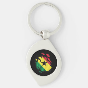 Ghana Ripped Flag Keychain