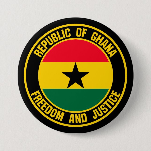 Ghana Round Emblem Button (Front)
