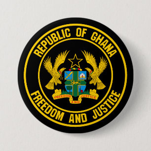 Ghana Round Emblem Button