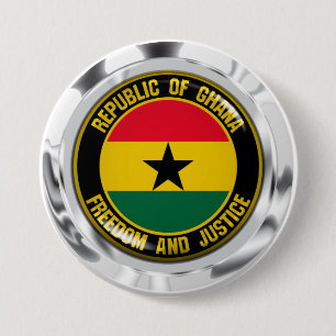 Ghana Round Emblem Button
