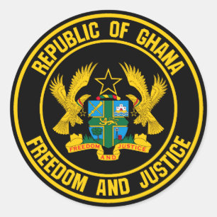 Ghana Round Emblem Classic Round Sticker