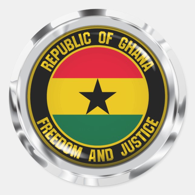 Ghana Round Emblem Classic Round Sticker (Front)