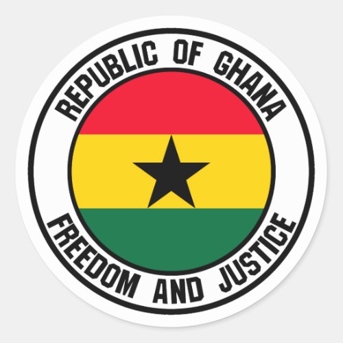 Ghana Round Emblem Classic Round Sticker