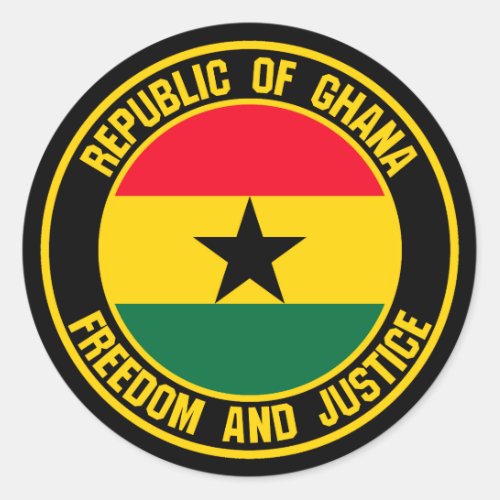 Ghana Round Emblem Classic Round Sticker